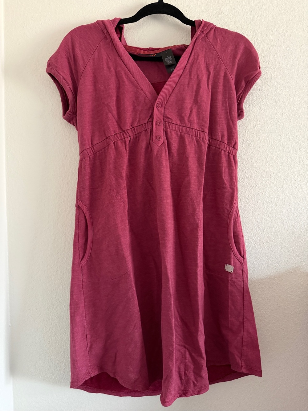 Vintage DKNY Dress Y2K 2000s Pink Hooded Babydoll